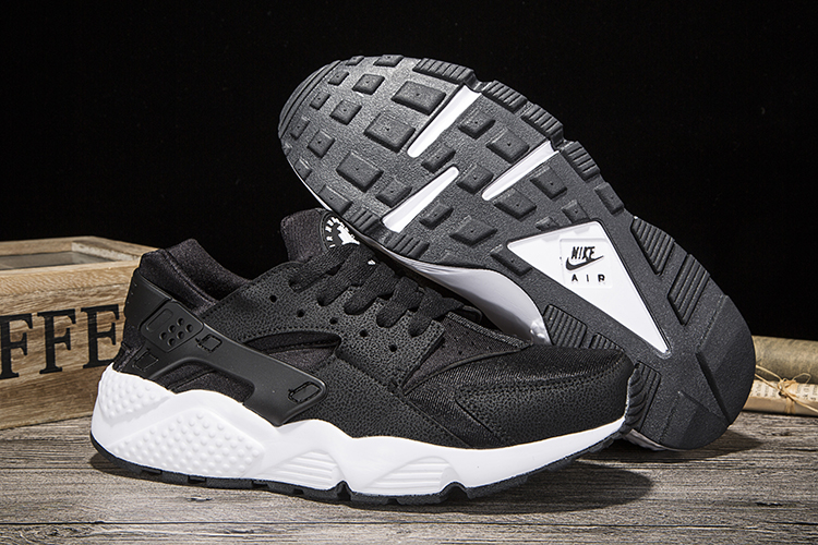 New Women Nike Air Huarache Black White Shoes - Click Image to Close